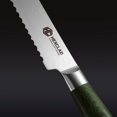 Cuchillo Dentado para Pan de Acero Damasco, 19 cm