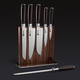 Set de Cuchillos Japoneses Damascus, 7 Piezas (Espresso)