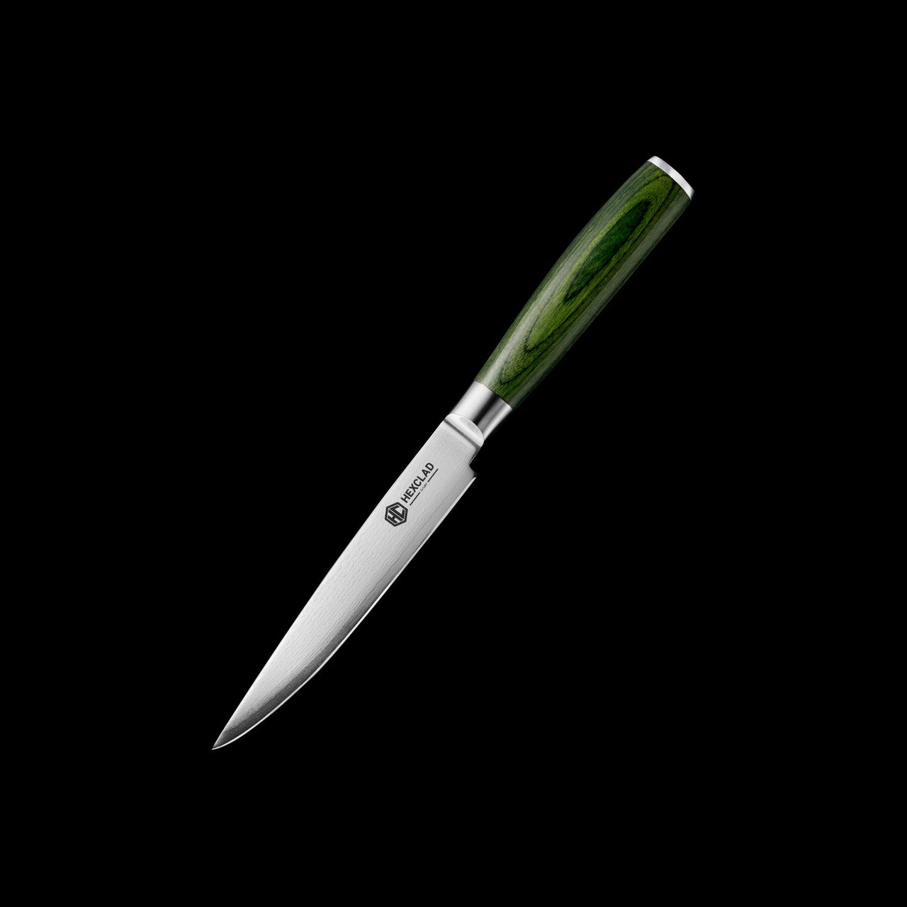 Set de Cuchillos para Steak de Acero Damasco, 4 piezas (Verde)
