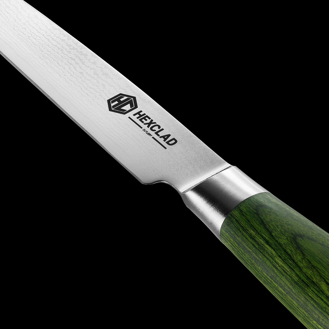 Set de Cuchillos para Steak de Acero Damasco, 4 piezas (Verde)