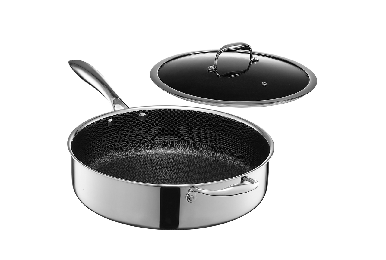 5.5 QT Hybrid Deep Sauté Pan with Lid (5.2 L)