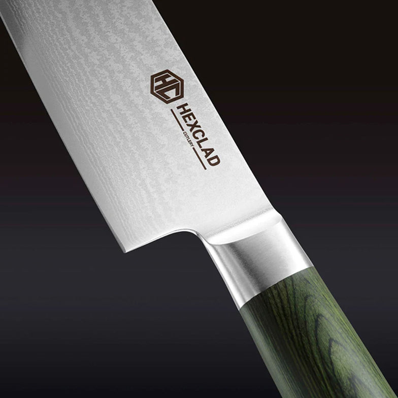 Set de Cuchillos Japoneses Damascus de 7 Piezas – Edición Verde